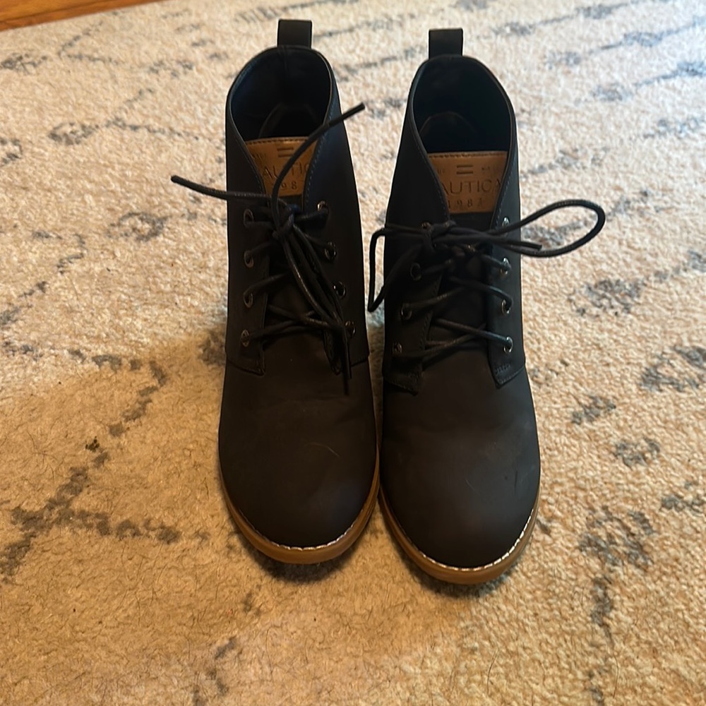 New Nautica Wedge booties, Navy blue, size 7. New no tag.